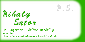 mihaly sator business card